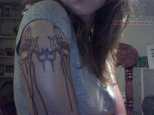 Dali Elephant Tattoos On Right Shoulder